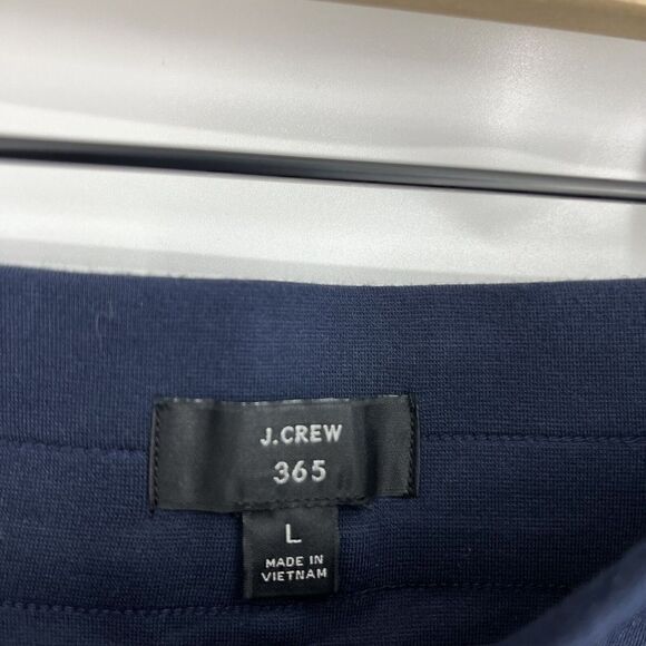 J Crew 365 Pants Size Large Womens Navy Side Zip Wide Leg Ponte Patch Pocket - Picture 4 of 9